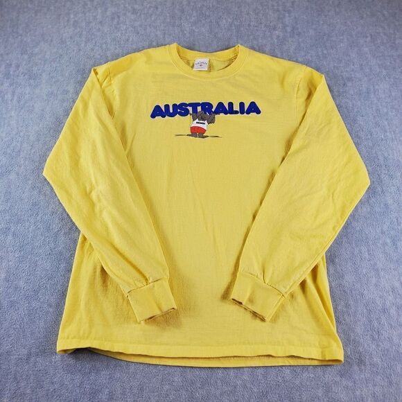 Noah NYC Shirt Mens Medium Yellow Koala Bear Graphic Long Sleeve - Picture 1 of 10